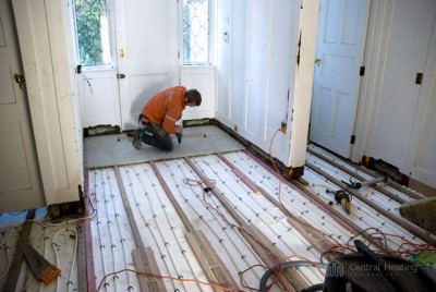 Underfloor installation in existing home