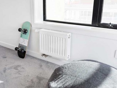 Bedroom radiator situated underneath the window