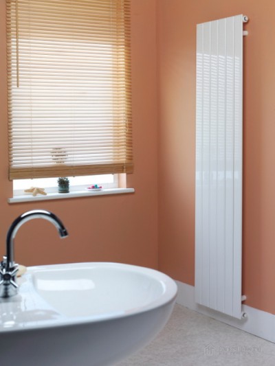 DeLonghi Miro vertical radiator in bathroom