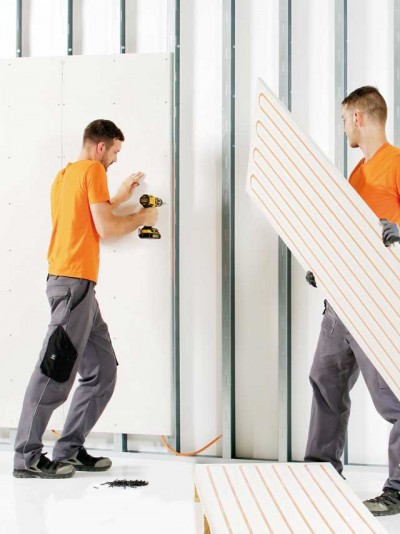 Variotherm Wall Panel being installed